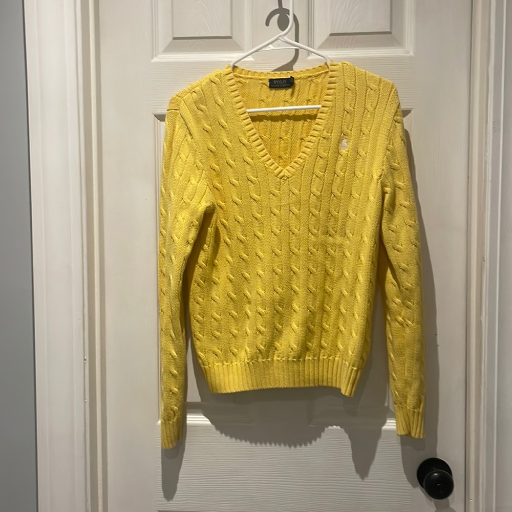 Polo by Ralph Lauren vneck cable knit sweater SZ large